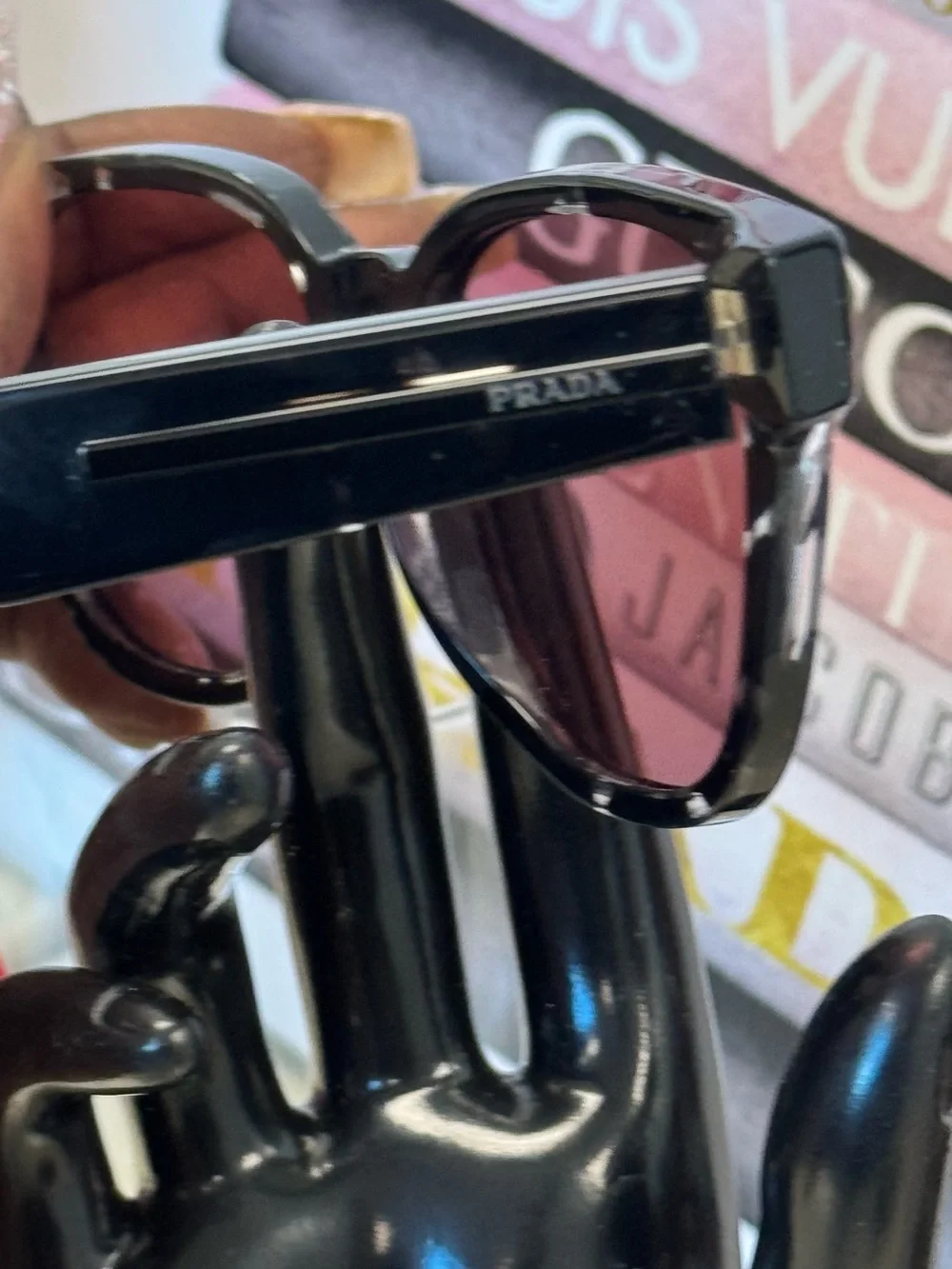 Prada Black Oversized Cat-Eye Sunglasses with Tinted Lenses